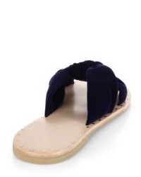 Loeffler Randall Lucia Studded Knot Velvet Slide Sandals