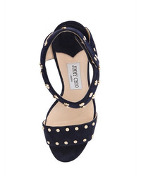 Jimmy Choo 100mm Veto Studded Suede Sandals