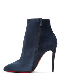 Christian Louboutin Blue Suede Eloise 100 Boots