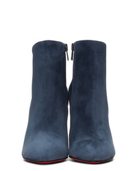 Christian Louboutin Blue Suede Eloise 100 Boots