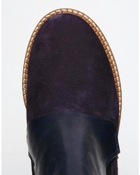 Asos Collection Align Leather Suede Mix Ankle Boots