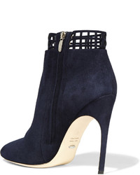 Sergio Rossi Cutout Suede Ankle Boots