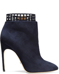 Sergio Rossi Cutout Suede Ankle Boots