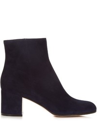 Gianvito Rossi Margaux Block Heel Suede Ankle Boots