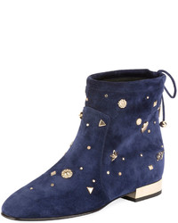 Roger Vivier New Polly Astre Stud Bootie Navy