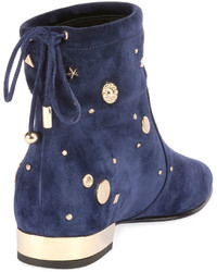 Roger Vivier New Polly Astre Stud Bootie Navy