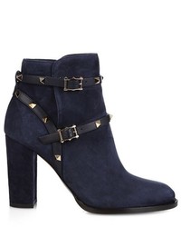 Valentino Rockstud 100mm Suede Ankle Boots