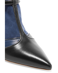 Malone Souliers Sadie Suede And Leather Sock Boots Navy