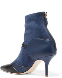 Malone Souliers Sadie Suede And Leather Sock Boots Navy