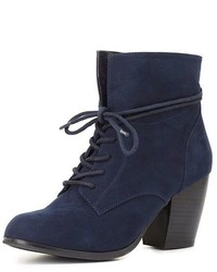 Charlotte Russe Slouchy Lace Up Ankle Boots