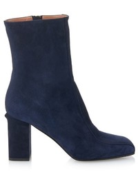 Marni Square Toe Suede Ankle Boots