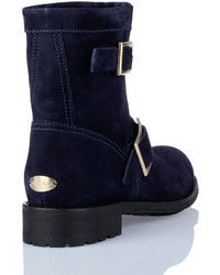 Jimmy Choo Youth Navy Suede Ankle Boot