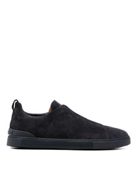 Zegna Triple Stitch Suede Low Top Sneakers