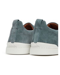 Zegna Triple Stitch Suede Sneakers