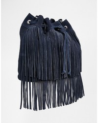 Faith Suede Fringed Tiered Duffle Bag