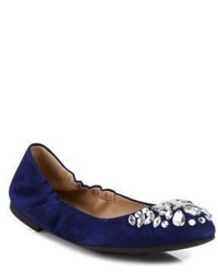 Tory Burch Delphine Crystal Suede Ballet Flats