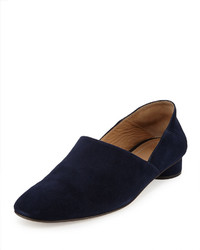 The Row Noelle Suede 30mm Flat Navy