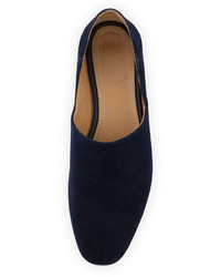 The Row Noelle Suede 30mm Flat Navy