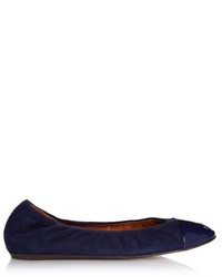 Lanvin Suede And Patent Leather Ballet Flats