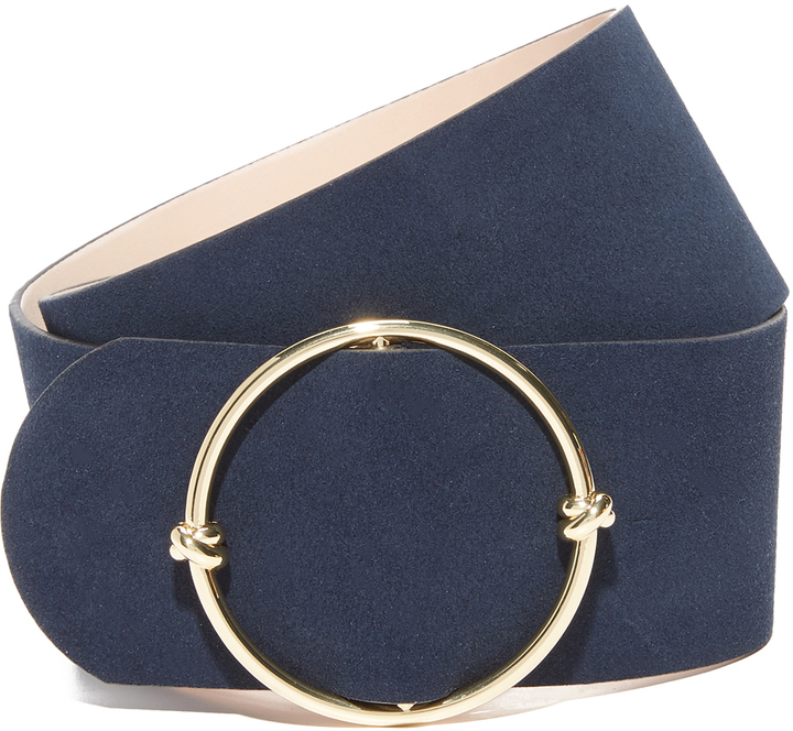 ladies navy suede belt