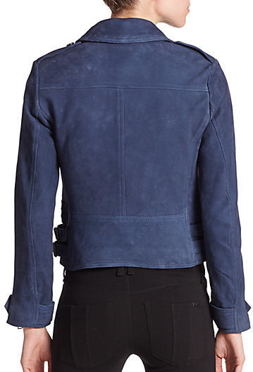 Burberry Brit Sandfield Suede Biker Jacket, $1,995 | Saks Fifth Avenue |  Lookastic