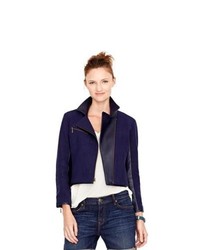 Fossil Amber Mixed Moto Jacket Wc5266447m Color True Navy