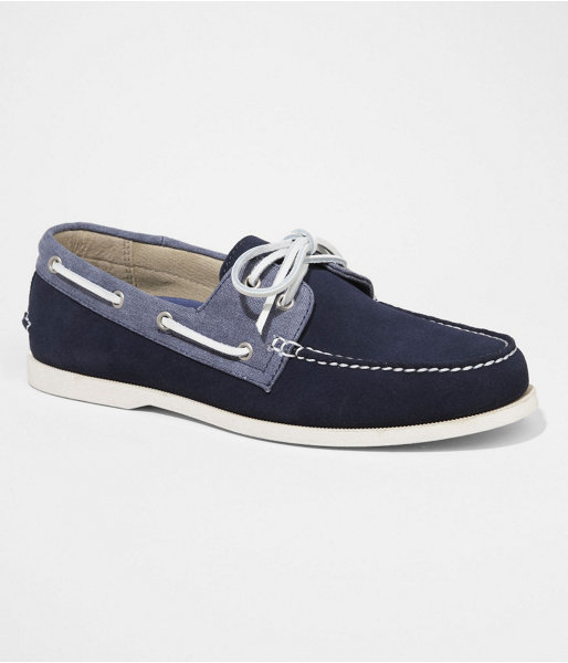 Express Suede And Chambray Boat Shoe 