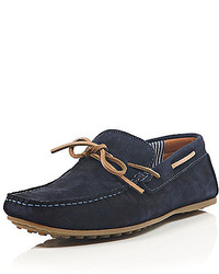 River Island Navy Suede Boat Shoes