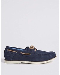 Marks and Spencer Suede Lace Up Boat Shoes With Freshfeettm