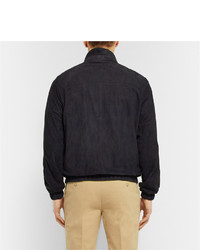 Loro Piana Cashmere And Silk Lined Suede Bomber Jacket
