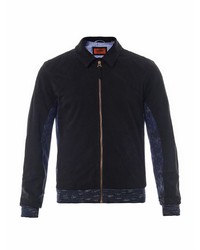 Missoni Suede And Knitted Bomber Jacket