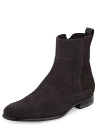 Vince Andes Suede Ankle Boot Heather Carbon