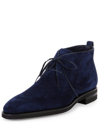 Bally Scarim Suede Lace Up Boot Navy