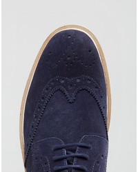 Frank Wright Brogues Navy Suede
