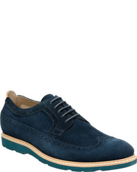 Clarks Gambeson Dress Brogue Navy Suede Lace Up Shoes