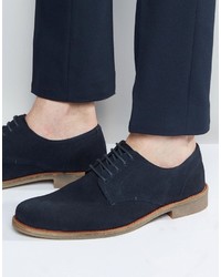 Lambretta Brogues Shoes In Navy Suede