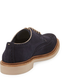 Cole Haan Monroe Suede Wing Tip Oxford Blue