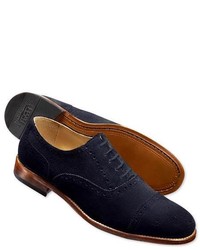 Charles Tyrwhitt Navy Newton Suede Semi Brogue Shoes
