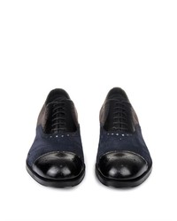 Sergio Rossi Tri Colour Leather And Suede Oxford Shoes