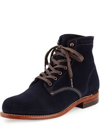 Navy Suede Casual Boots