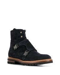 Kiton Front Buckle Ankle Boots