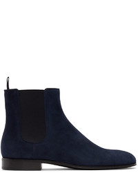 Gianvito Rossi Blue Suede Alain Chelsea Boots