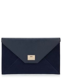 Jimmy Choo Rosetta Smooth Leather And Suede Clutch Bag