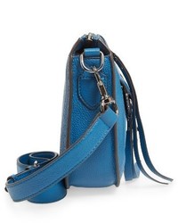 Rebecca Minkoff Dog Clip Leather Suede Saddle Bag Blue
