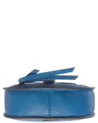 Rebecca Minkoff Dog Clip Leather Suede Saddle Bag Blue