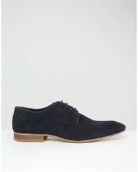 Asos Brand Derby Shoes In Navy Suede With Natural Sole