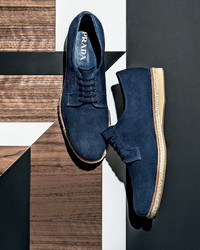 Prada Suede Lace Up Espadrille Navy