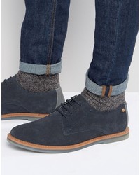 Frank Wright Woking Derby Shoes In Navy Suede