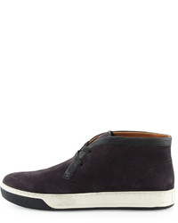 Vince Abe 2 Suede Chukka Sneaker With Leather Trim Navy