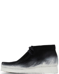 Clarks Originals Black White Painted Wallabee Boots